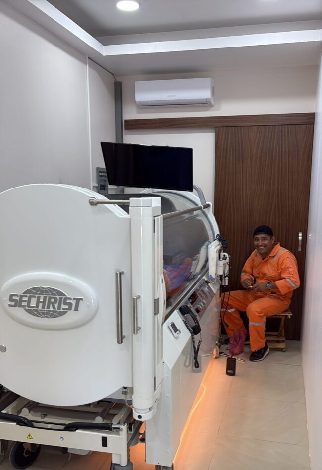 Instalation of clinical hyperbaric chamber